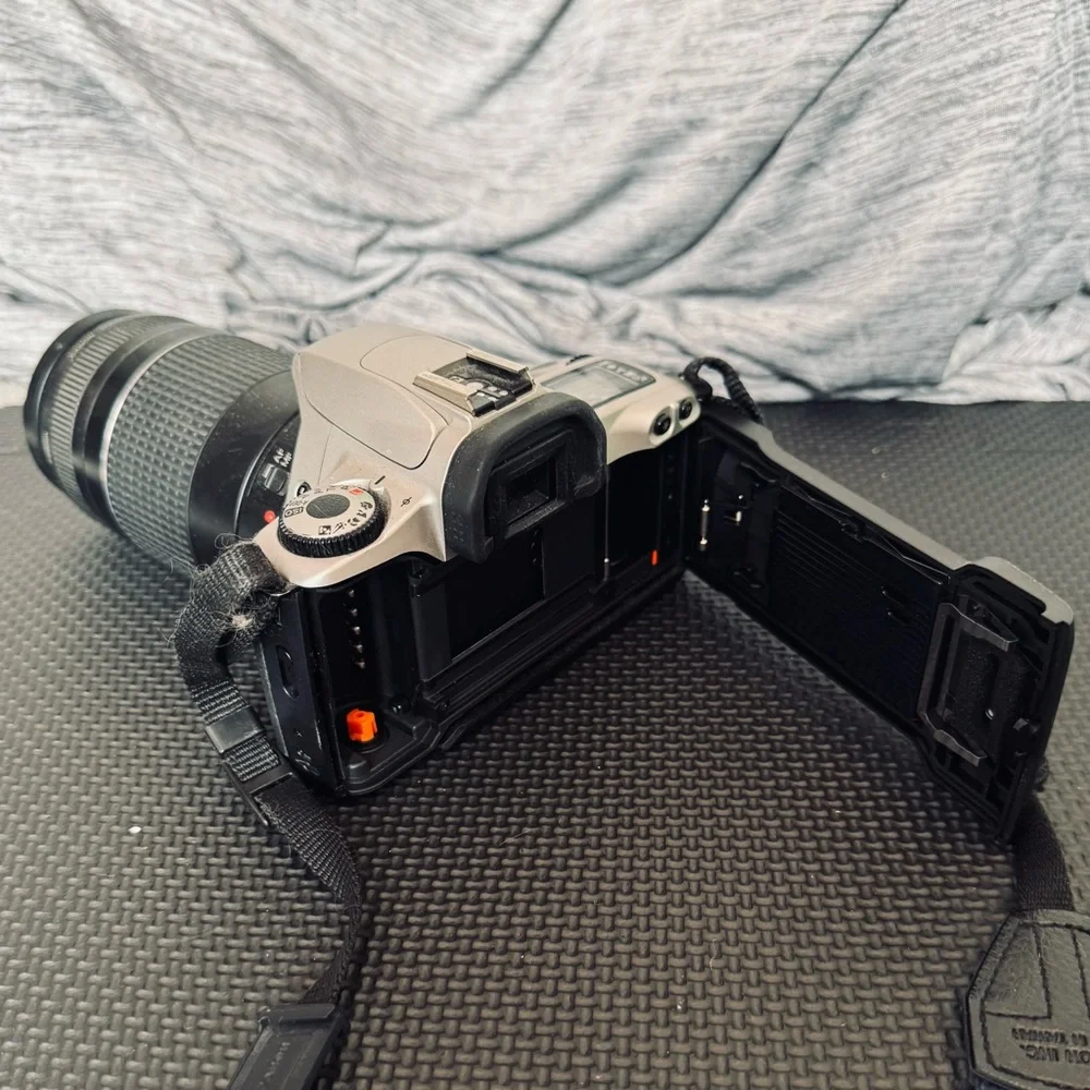 Canon Silver and Black Digital Camera with 75-300mm zoom lens